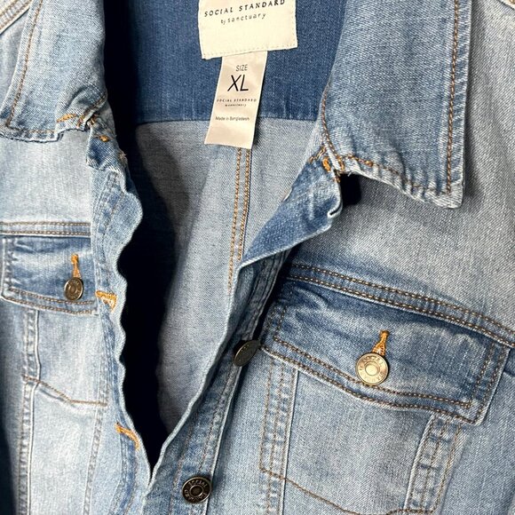 Social Standards by Sanctuary Classic Denim Jean Jacket Size XL - Picture 6 of 9